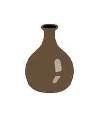 Brown Ceramic Vase with Reflection, Pot Object