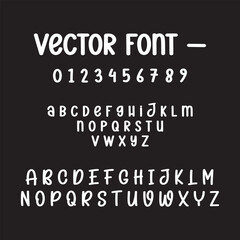 Cute and Playful Vector Font - Uppercase and Lowercase Letters with Numbers