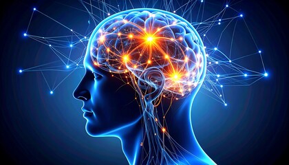 illustration of the human brain working