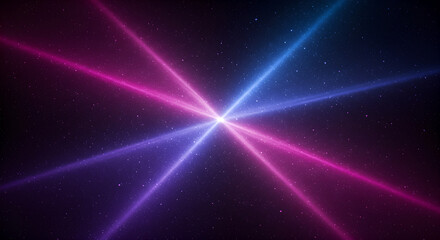 Vibrant intersecting light rays in a starry cosmic background