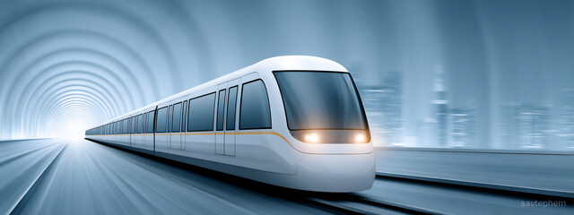 advanced public transportation system with sleek