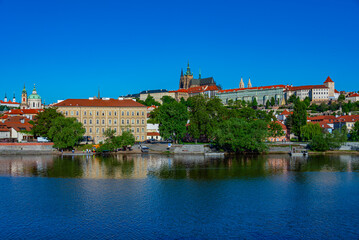 Obraz premium Prague castle and vltava river in Prague, Czech republic