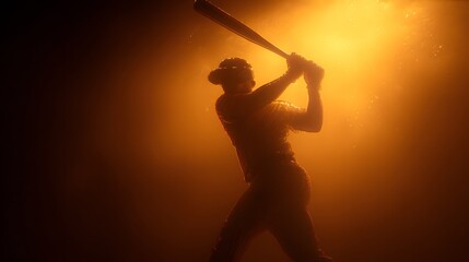 Baseball suspended mid-air with an intense orange glow, isolated in cinematic darkness.