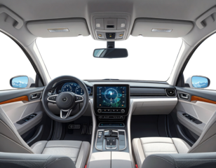 Smart Hatchback Dashboard Technology Interface Illustration PNG