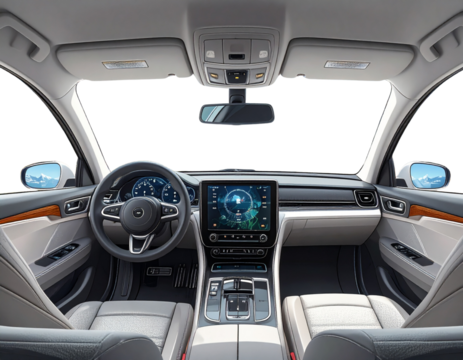 Smart Hatchback Dashboard Technology Interface Illustration PNG