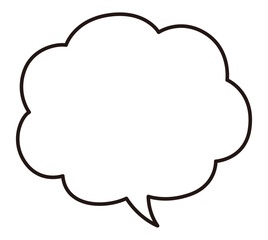 シンプルな吹き出しのベクターイラスト。単品、フレーム、枠、ふきだし