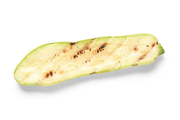 Tasty grilled squash slice on white background