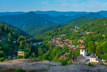 Fototapeta premium Panorama view of Spania Dolina in Slovakia