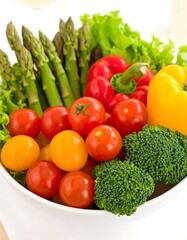 Colorful fresh vegetables in bowl