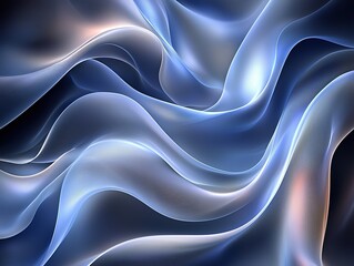 Obraz premium Blue Smooth Fluid Abstract Background (Tech Wallpaper & Digital Art)