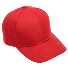 red baseball cap isolated, cut-out 