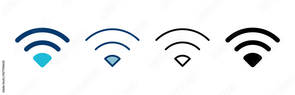 Poster WIFI Icon vector isolated on white background. signal vector icon. Wireless and wifi icon or sign for remote internet access