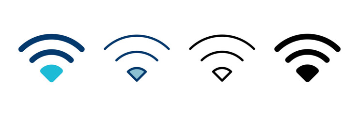 WIFI Icon vector isolated on white background. signal vector icon. Wireless and wifi icon or sign for remote internet access