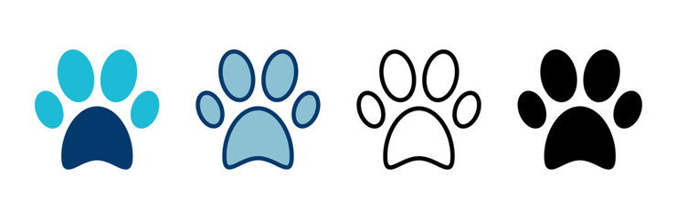 Paw icon vector isolated on white background. Paw Print icon