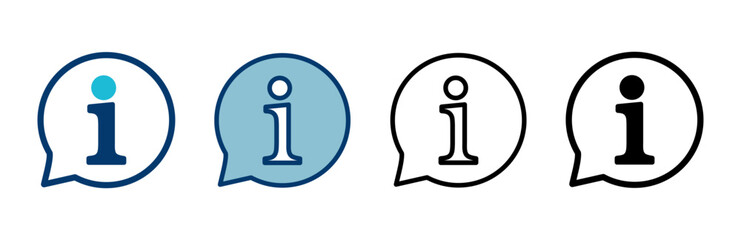 Information icon vector isolated on white background. Info sign. About us