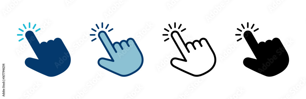 Poster hand cursor icon vector isolated on white background. hand click icon. finger pointer vector