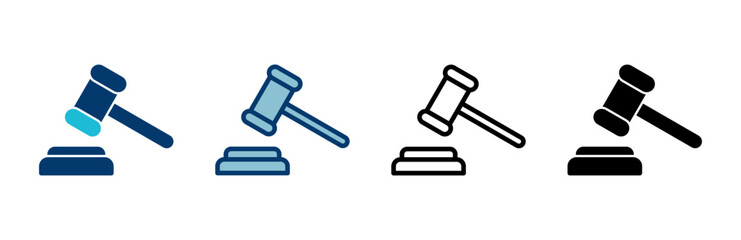 Gavel icon vector isolated on white background. Hammer icon vector. Judge Gavel Auction Icon Vector. Bid