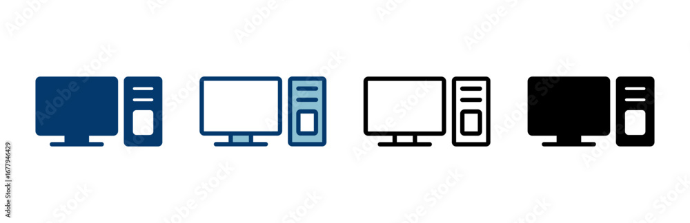 Poster computer icon vector isolated on white background. pc icon vector. computer monitor icon. flat pc sy