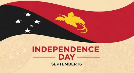 Papua New Guinea Independence Day Graphic with Flag and Bird of Paradise