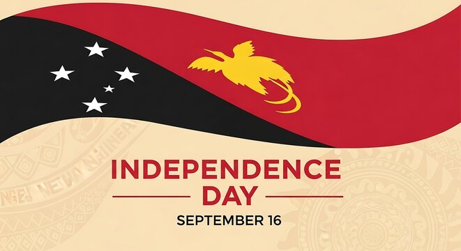 Papua New Guinea Independence Day Graphic with Flag and Bird of Paradise