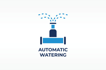 AUTOMATIC WATERING vector, icon or logo sign isolated symbol illustration