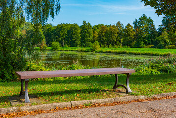 Obraz premium Pond at Bialowieza town in Poland