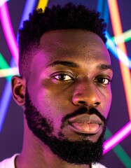 Close-up portrait of a man with a serious expression