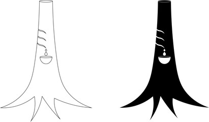 outline silhouette rubber tapping icon set