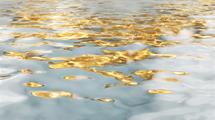 Golden Water Reflections, isolated on transparent background