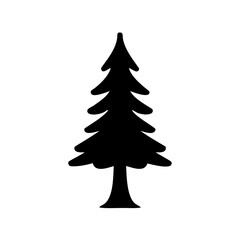 Fototapeta premium Simple silhouette illustration of a conifer tree on a white background