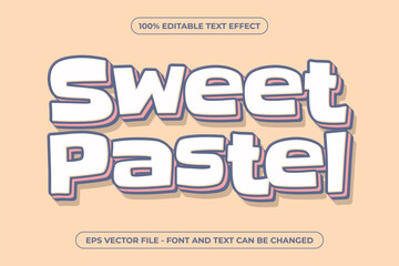 Sweet Pastel 3D Editable Text Effect