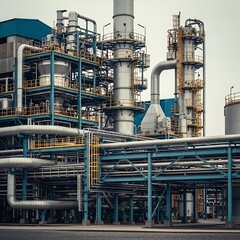 Industrial complex with interconnected metal structures