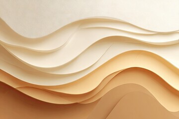 Abstract layered paper waves in beige and cream