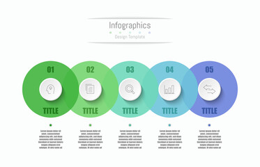 Infographic 5 options design elements for your business data. Vector Illustration.