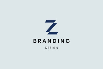Modern geometric Z letter liner logo design