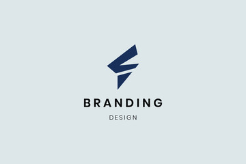 Letter F logo template with abstract design for company