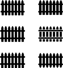 set of fence  silhouette vector illustration