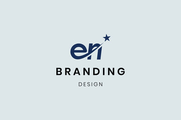 Letter EN logo template with abstract design for company