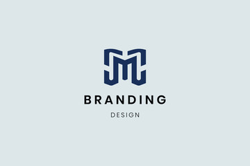 Obraz premium Letter M logo template with abstract design for company