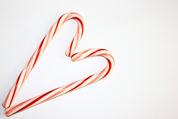 Christmas Candy Canes In Heart Shape