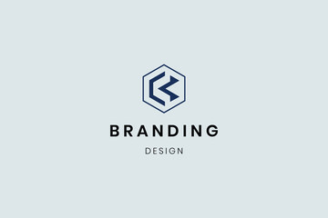 Bold letter BC logo initial creative element concept template