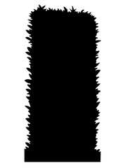 Trimmed Vertical Garden Hedge Silhouette — Clipped Bush Block. foliage border elements. plant wall silhouette. clipped hedge structure. landscaping bush outline. leafy garden divider. natural fence fo