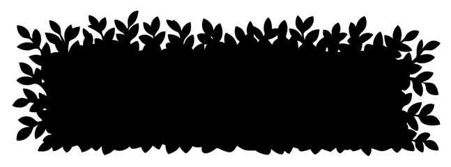 Topiary Garden Border Silhouette — Decorative Shrub Fence, Flowerbed Hedge, Green Parterre Divider, Landscape Form for Outdoor Design and Plant Decoration