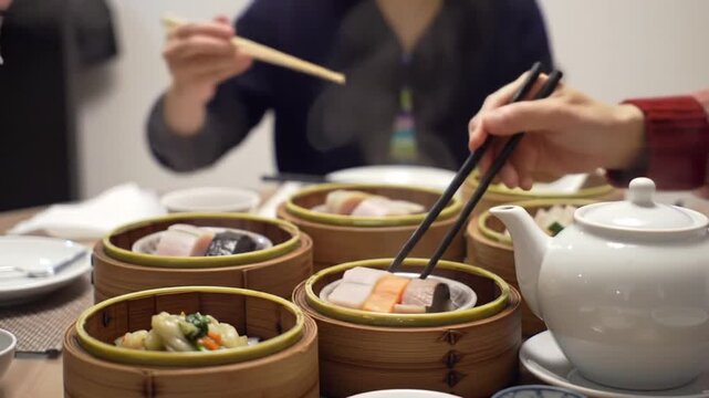 Authentic Dim Sum Lunch with Friends: Enjoying Traditional Cantonese Cuisine