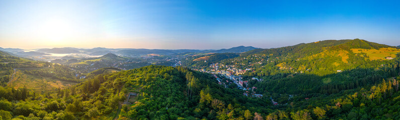 Ruins of Glanzenberg castle at Banska Stiavnica in Slovakia