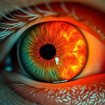 Patient elderly with retina of diabetes.Human eye anatomy taking images with Mydriatic Retinal cameras.