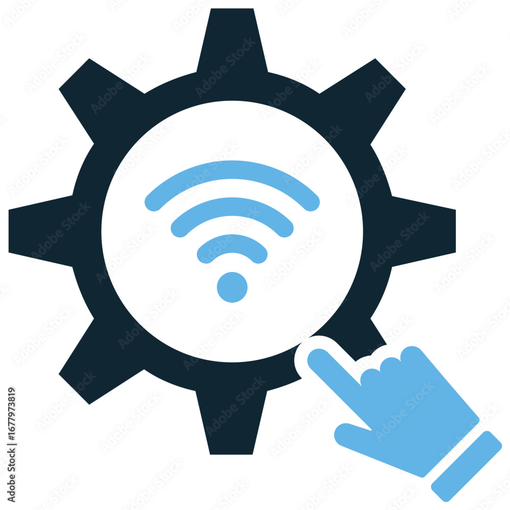 Poster smart setting icon vector for remote management, home automation, and smart devices. useful for illu