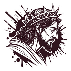 Jesus crowned  radiant  art.