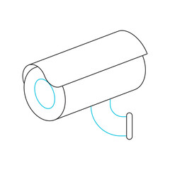 Security Camera Line Icon of Smart Home & IoT Device Icon Set