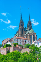 Naklejka premium Saint Peter and Paul cathedral and skyline of Brno, Czech republ